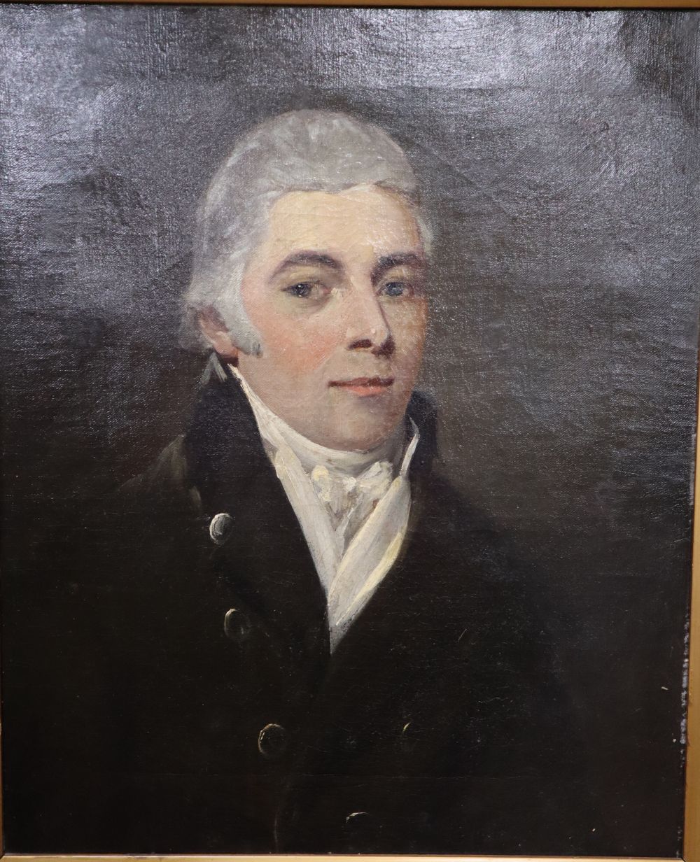English School c.1900, oil on canvas, Portrait of an early 19th century gentleman, 60 x 50cm
